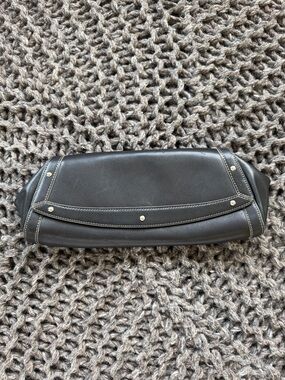 Vintage Cole Haan ‘Trinity’ su05 Black Leather Clutch with Contrast Stitching